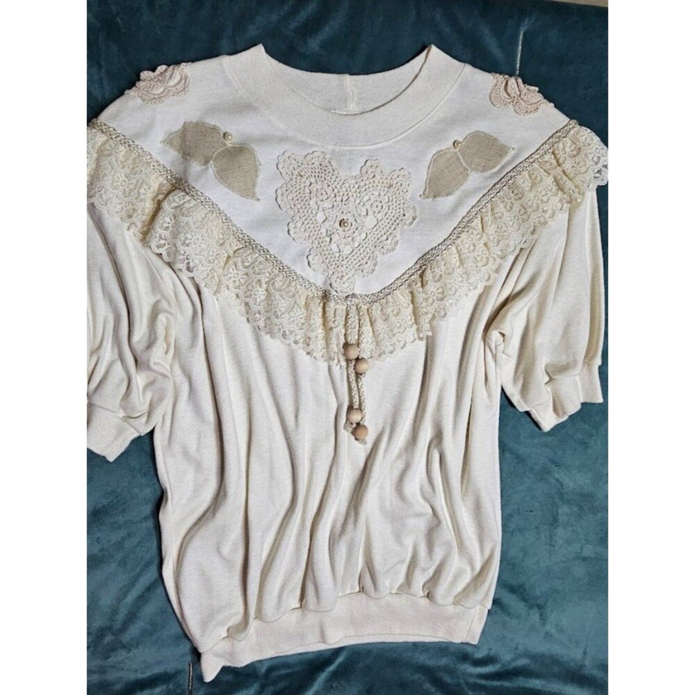 Vintage 80s An Original to Remember by Jean Vance Lace Top Medium